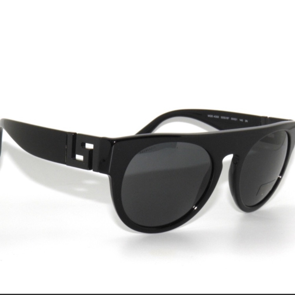 Versace 4333 523287 Black Round Greca Sunglasses